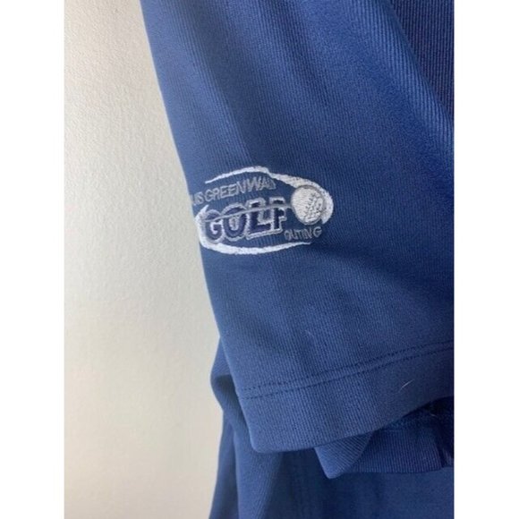 Nike Fit Dry Size Xl Mens Polo Shirt Blue Short Sleeve Luis Greenwald Go… - Picture 2 of 4